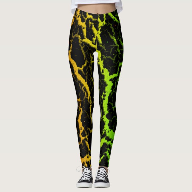 Legging Lava do espaço rachado - Rainbow ROYGB (Frente)