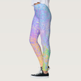 Legging Lavanda Abstrato de Tinta de Álcool Pastel Neon