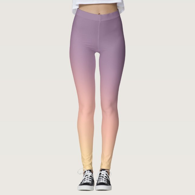 Legging Lavanda para Gradiente de Pêssego Soft Pastel Ombr (Frente)