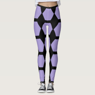 Legging Lavanda preto de mel hexagométrico