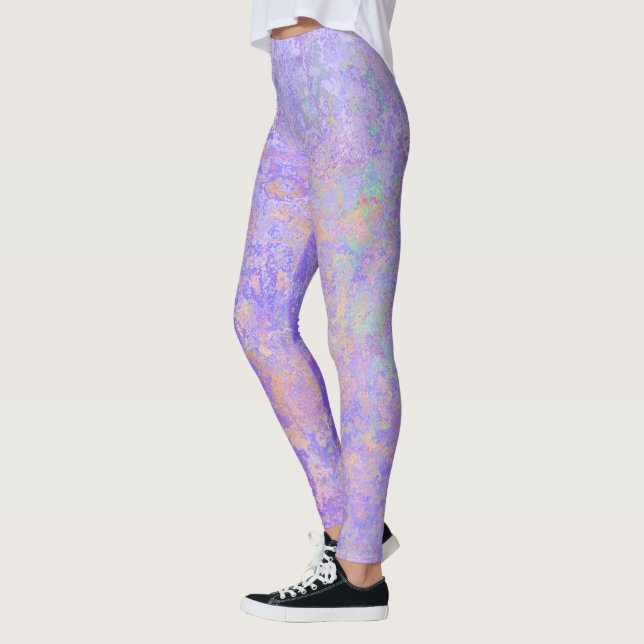 Legging Lavanda Psicodélica Pastel de Neon Roxo (Esquerda)