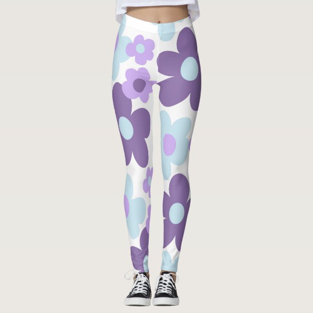 Legging Lavanda Roxa, margarida Azul, Sonho Retroativo #1  (Frente)