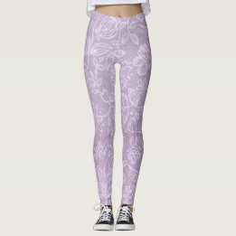Legging Lavandas Flores Pernas Roxas