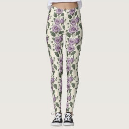 Legging Lavender Roses With Silver And Green Leaves 