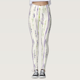 Legging Lavender Stripes Floral  