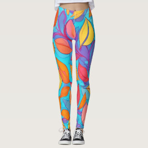 Legging LED Lit Brothel: Folhas de Cartoon
