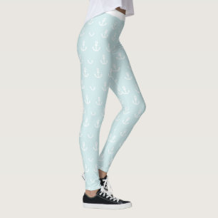 Legging Legal âncoras azuis claras longe do padrão de na