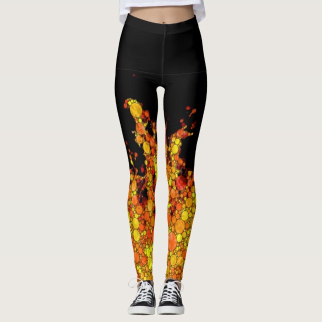 Legging Legal chamas de incêndio pretas (Frente)