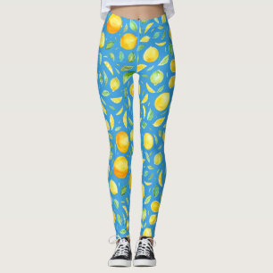Legging Legal Citro No Padrão De Aquarela Turquesa