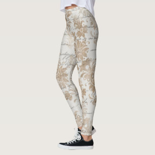 Legging legal de uma espécie de mulher com padrão floral