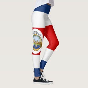 Legging Legal Fashion de Bandeira da Costa Rica