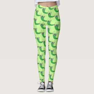 Legging Legal lagarta engraçada com padrão de óculos