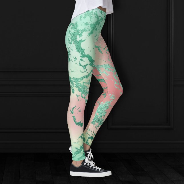 Legging Legal Marble | Pastel Coral e Ombre Verde adorávei (Criador carregado)