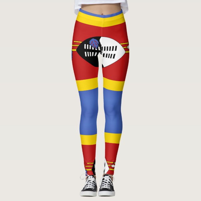 Legging Legal Moda da Bandeira da Suazilândia (Frente)
