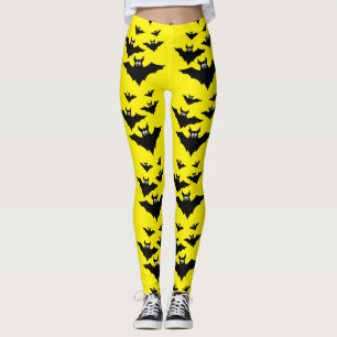Legging Legal morcegos voadores bonitos do Halloween Preto