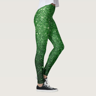 Legging legal padrão de brilho verde-irlandês