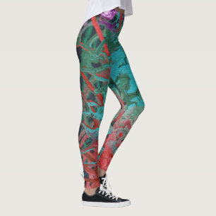 Legging legal padrão de galáxia abstrato cósmica colori
