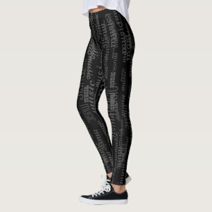 Legging legal padrão musical preto