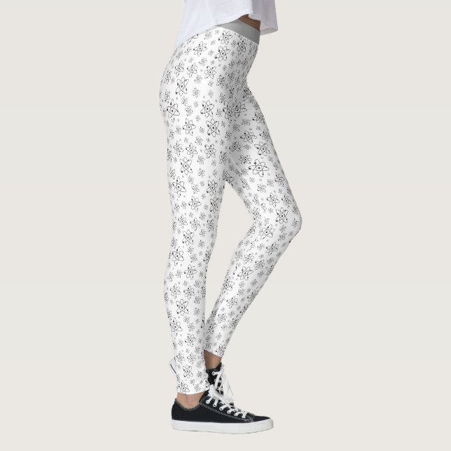 Legging Legal química Atom Science Black White Patterno (Direita)