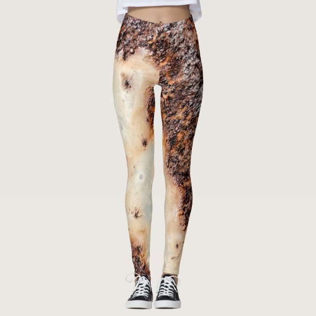 Legging Legal textura de metal enferrujado e marrom (Frente)