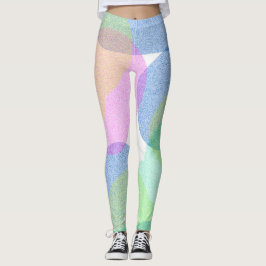 Legging Legenda das Abstrato de Artes Pastel Pale Turquesa