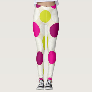 Legging Legenda das bolinhas roxa e amarela