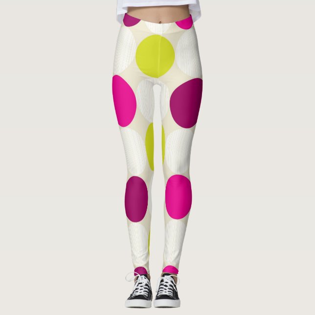 Legging Legenda das bolinhas roxa e amarela (Frente)