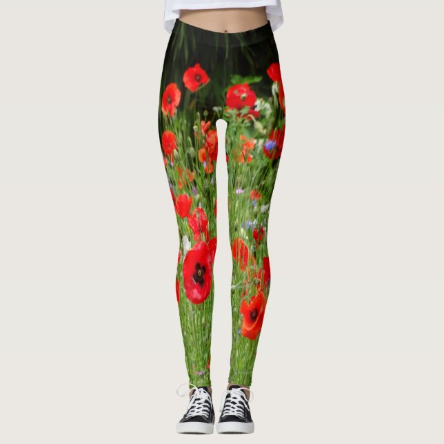 Legging Legenda de campo de papagaios vermelhos (Frente)
