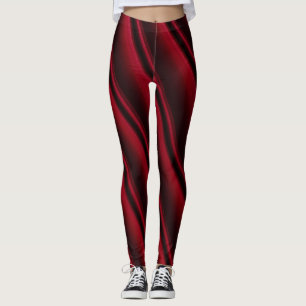 Legging Legenda de espiral de Tinta Negra e Vermelha Color