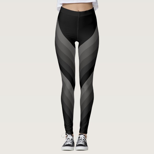 Legging Legenda de faixa de gradiente diagonal grande (Frente)