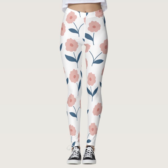 Legging legenda de flores rosa (Frente)