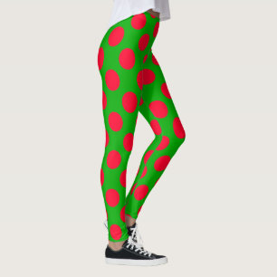 Legging Legenda de Natal da Bolinhas Vermelha Feriada Fres