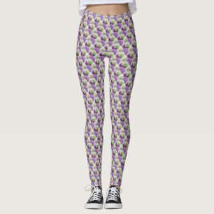 Legging Legenda de padrão das flores de Allium