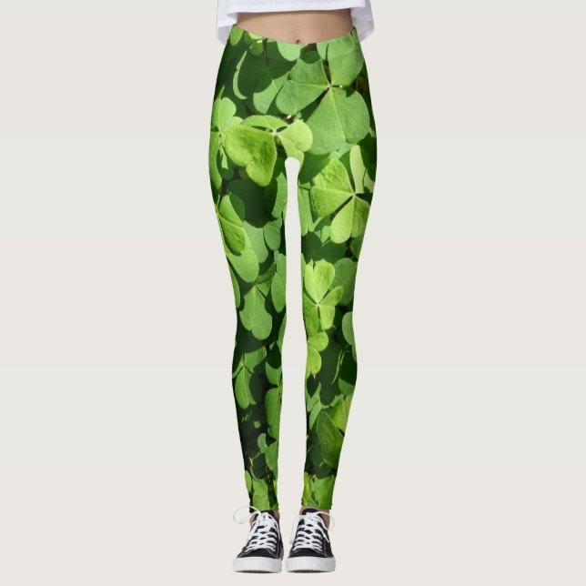 Legging Legenda de padrão de fechamento verde (Frente)