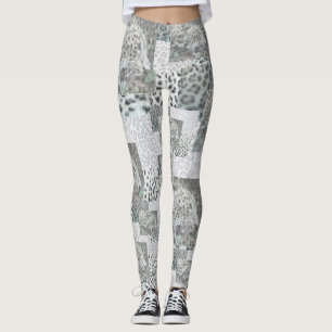 Legging Legenda de padrão de impressão do Leopard