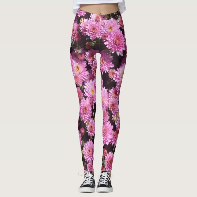 Legging Legenda do Chrysanthemum da Bola Rosa (Frente)