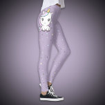 Legging Legenda Roxo do Unicórnio Cugado<br><div class="desc">Leggings roxas com unicórnios bonitos nos lados e bolinhas de fundo: um belo presente para seu aniversário de namorada!</div>