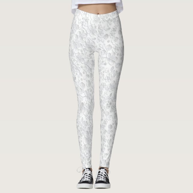 Legging Legendas brancas e de rendas (Frente)