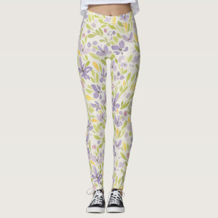 Legging Legendas de Design Floral Lavendar e Primavera Ver