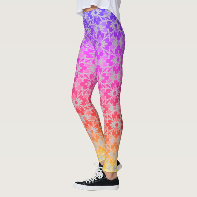 Legging Legendas de energia do Rainbow Flower (Esquerda)