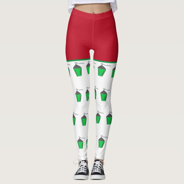 Legging Legendas de Natal Vermelho de Bryn Mawr Lantern (Frente)