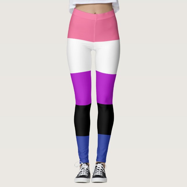Legging Legendas de Sinalizador de Genderfluidos (Frente)