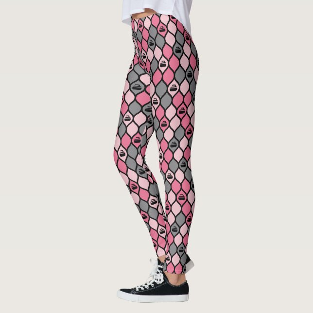 Legging Legendas do Azulejo de curva - Rosa/Cinza (Esquerda)
