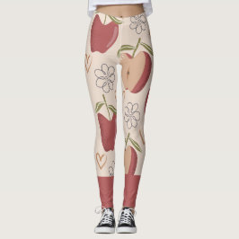 Legging legendas impressas calças de ioga borra de maçã