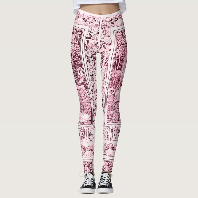 Legging LEGENDAS MEDIEVAIS Lady E Knight, Branco Cor-de-ro (Frente)
