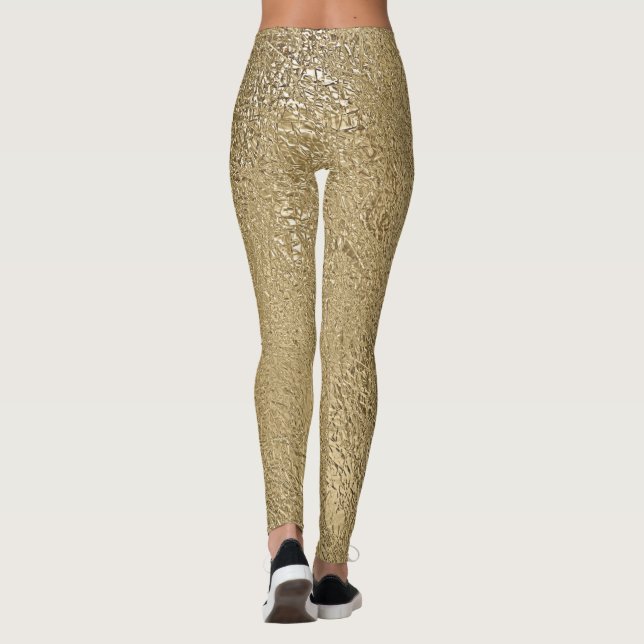 Legging Legendas Metálicas Douradas Falsas (Verso)