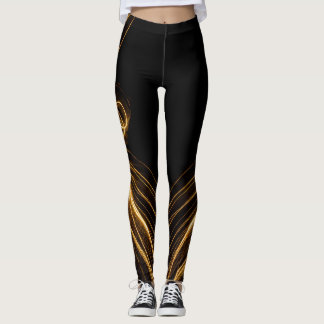Legging Legendas pretas e Douradas "Elegância do Ouro"