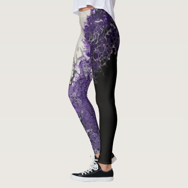 Legging legendas roxas, pretas e brancas (Esquerda)