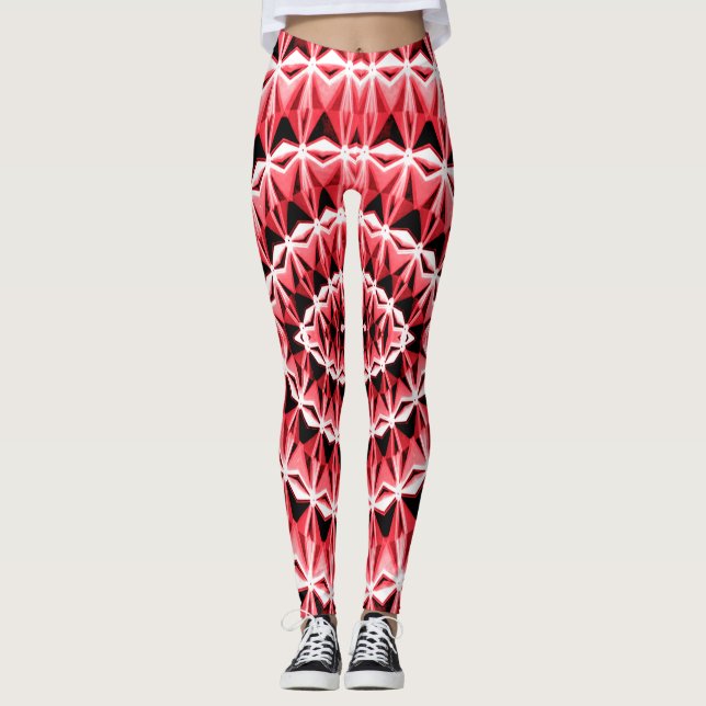 Legging Legg "Ratti_Creative_Arts" vermelho em relevo (Frente)