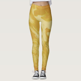 Legging Leggens Abstrato brancas amarelas